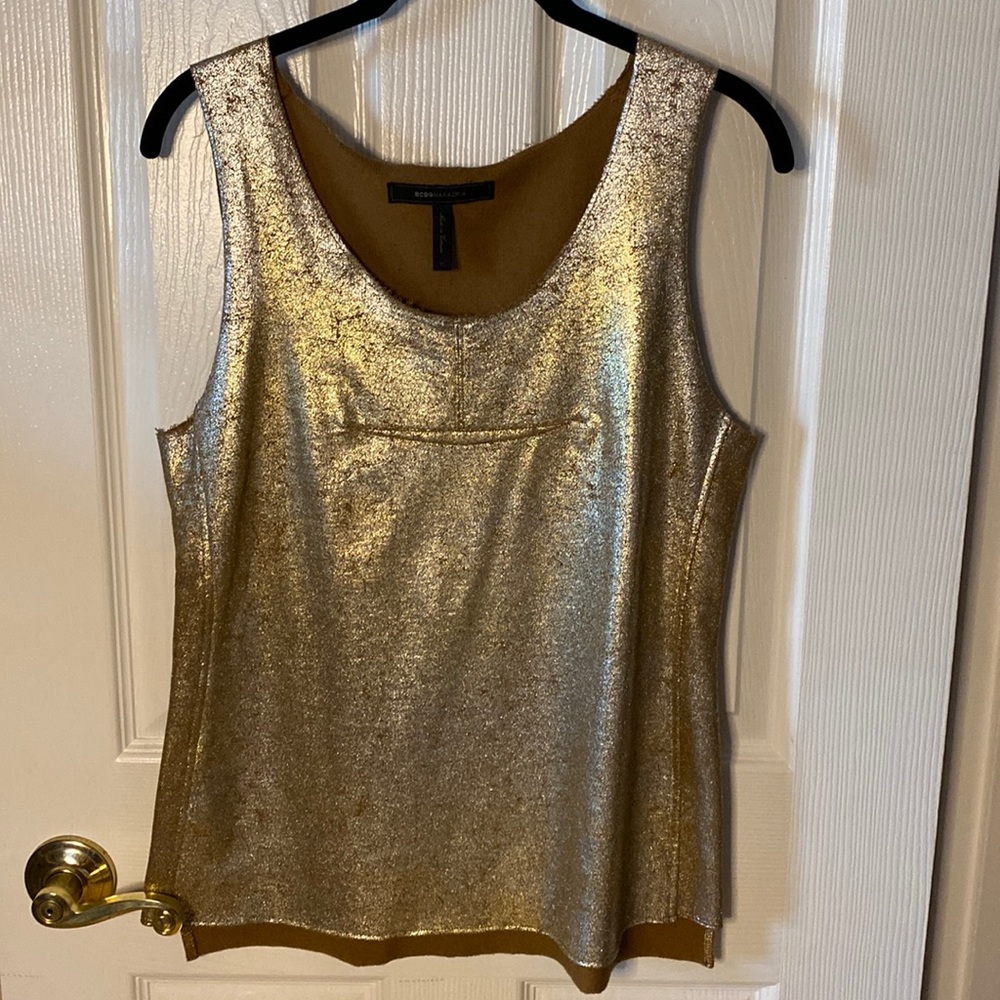 BCBG gold tank top